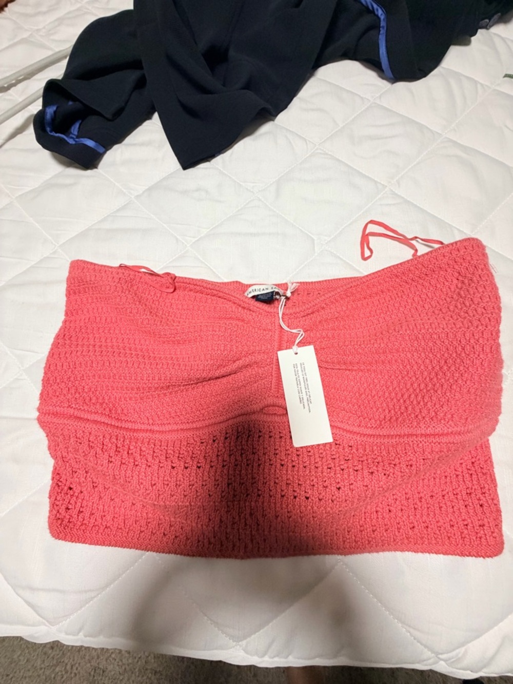 American Eagle Outfitters Coral Pink Knit Strapless Tube Top - Picture 3 of 3